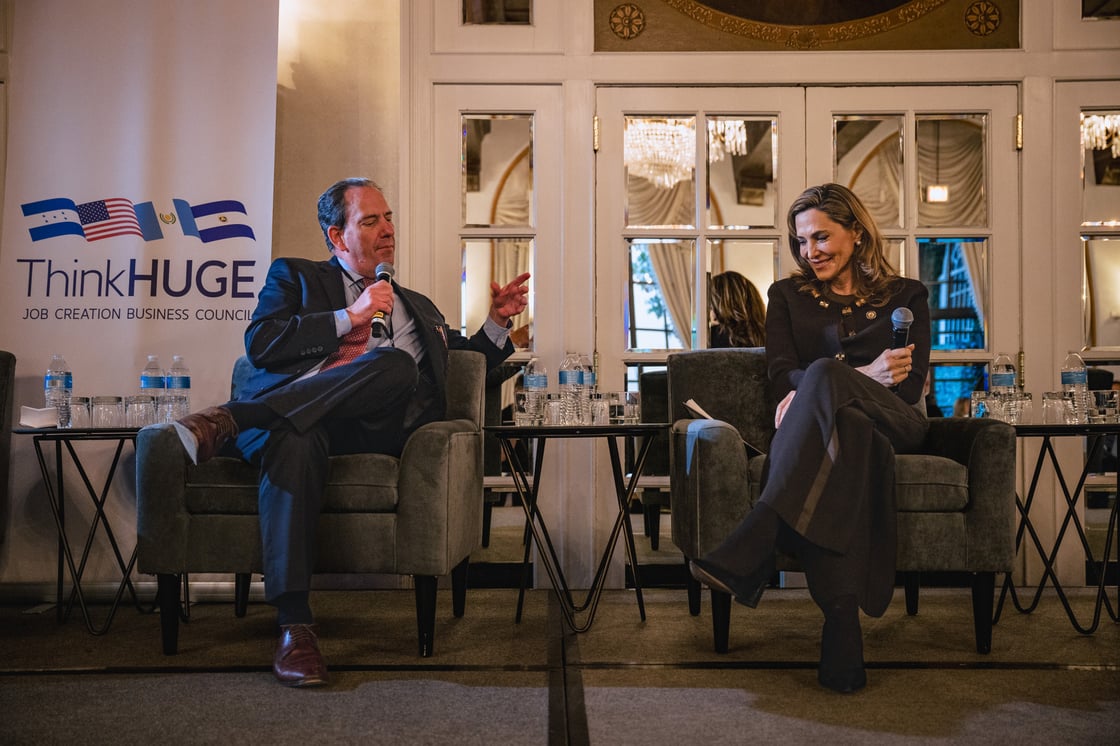 Congresswoman María Elvira Salazar discusses the Americas Act and Dignity Act during a fireside chat on U.S.–Latin America partnership.
